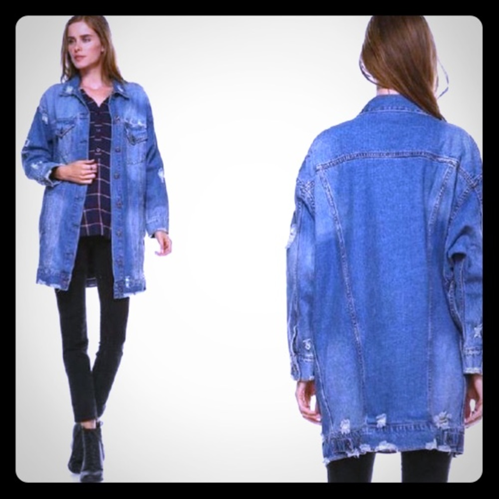 LeShop long denim jacket Sz. Small